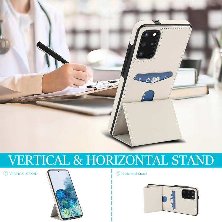 Tri-fold Holder Leather Phone Case with Card Slot, For Samsung Galaxy S20+, For Samsung Galaxy S20