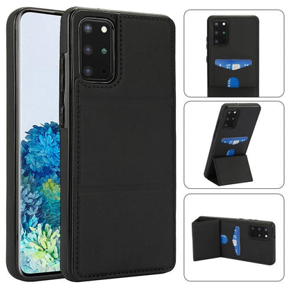 Tri-fold Holder Leather Phone Case with Card Slot, For Samsung Galaxy S20+, For Samsung Galaxy S20