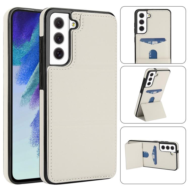 Tri-fold Holder Leather Phone Case with Card Slot, For Samsung Galaxy S22 Ultra 5G, For Samsung Galaxy S22+ 5G, For Samsung Galaxy S22 5G, For Samsung Galaxy S21 FE 5G