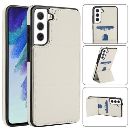 Tri-fold Holder Leather Phone Case with Card Slot, For Samsung Galaxy S22 Ultra 5G, For Samsung Galaxy S22+ 5G, For Samsung Galaxy S22 5G, For Samsung Galaxy S21 FE 5G