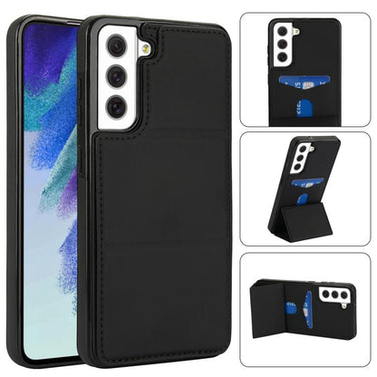Tri-fold Holder Leather Phone Case with Card Slot, For Samsung Galaxy S22 Ultra 5G, For Samsung Galaxy S22+ 5G, For Samsung Galaxy S22 5G, For Samsung Galaxy S21 FE 5G