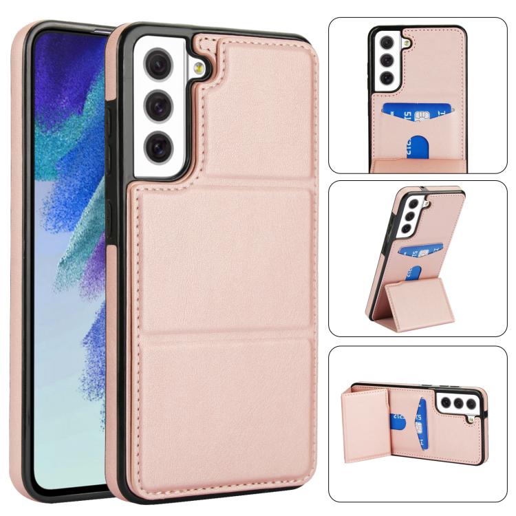 Tri-fold Holder Leather Phone Case with Card Slot, For Samsung Galaxy S22 Ultra 5G, For Samsung Galaxy S22+ 5G, For Samsung Galaxy S22 5G, For Samsung Galaxy S21 FE 5G