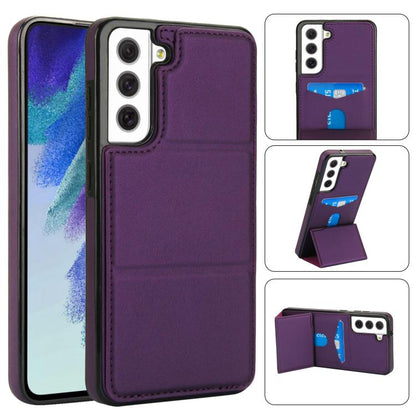 Tri-fold Holder Leather Phone Case with Card Slot, For Samsung Galaxy S22 Ultra 5G, For Samsung Galaxy S22+ 5G, For Samsung Galaxy S22 5G, For Samsung Galaxy S21 FE 5G