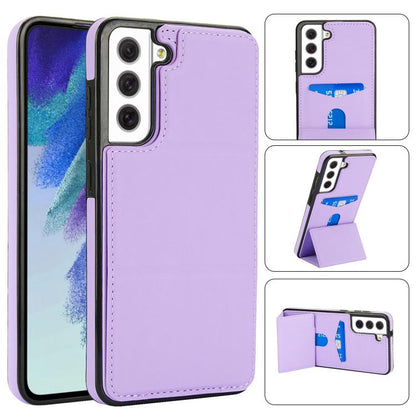 Tri-fold Holder Leather Phone Case with Card Slot, For Samsung Galaxy S22 Ultra 5G, For Samsung Galaxy S22+ 5G, For Samsung Galaxy S22 5G, For Samsung Galaxy S21 FE 5G