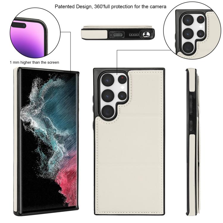 Tri-fold Holder Leather Phone Case with Card Slot, For Samsung Galaxy S22 Ultra 5G, For Samsung Galaxy S22+ 5G, For Samsung Galaxy S22 5G, For Samsung Galaxy S21 FE 5G