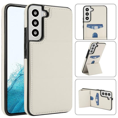 Tri-fold Holder Leather Phone Case with Card Slot, For Samsung Galaxy S22 Ultra 5G, For Samsung Galaxy S22+ 5G, For Samsung Galaxy S22 5G, For Samsung Galaxy S21 FE 5G
