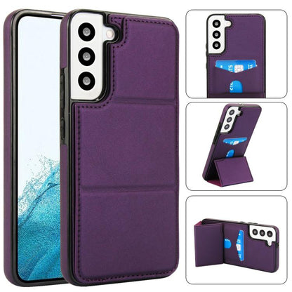 Tri-fold Holder Leather Phone Case with Card Slot, For Samsung Galaxy S22 Ultra 5G, For Samsung Galaxy S22+ 5G, For Samsung Galaxy S22 5G, For Samsung Galaxy S21 FE 5G