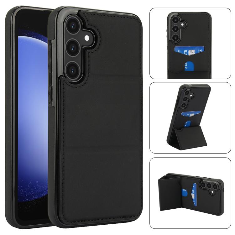 Tri-fold Holder Leather Phone Case with Card Slot, For Samsung Galaxy S24 Ultra 5G, For Samsung Galaxy S24+ 5G, For Samsung Galaxy S24 5G, For Samsung Galaxy S23 FE 5G