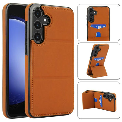 Tri-fold Holder Leather Phone Case with Card Slot, For Samsung Galaxy S24 Ultra 5G, For Samsung Galaxy S24+ 5G, For Samsung Galaxy S24 5G, For Samsung Galaxy S23 FE 5G
