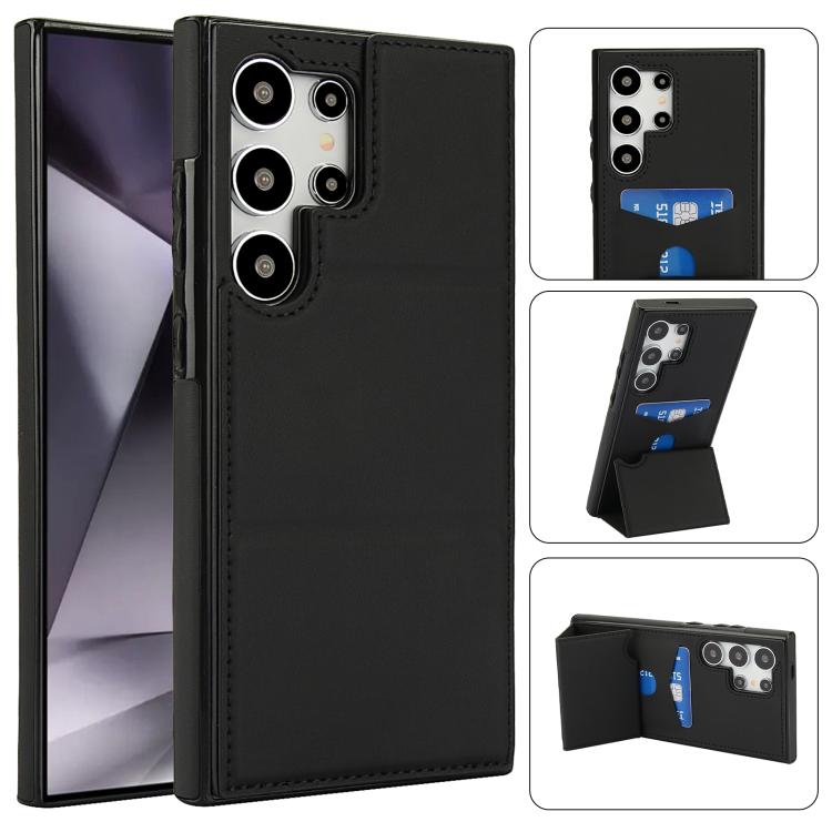 Tri-fold Holder Leather Phone Case with Card Slot, For Samsung Galaxy S24 Ultra 5G, For Samsung Galaxy S24+ 5G, For Samsung Galaxy S24 5G, For Samsung Galaxy S23 FE 5G