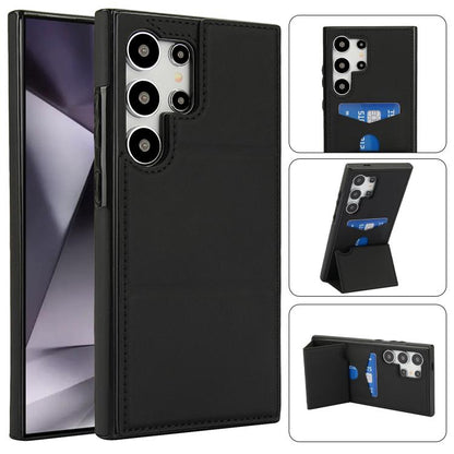 Tri-fold Holder Leather Phone Case with Card Slot, For Samsung Galaxy S24 Ultra 5G, For Samsung Galaxy S24+ 5G, For Samsung Galaxy S24 5G, For Samsung Galaxy S23 FE 5G