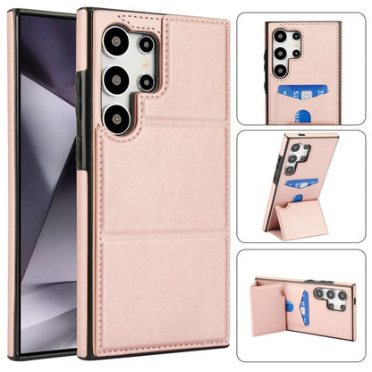 Tri-fold Holder Leather Phone Case with Card Slot, For Samsung Galaxy S24 Ultra 5G, For Samsung Galaxy S24+ 5G, For Samsung Galaxy S24 5G, For Samsung Galaxy S23 FE 5G