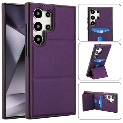 Tri-fold Holder Leather Phone Case with Card Slot, For Samsung Galaxy S24 Ultra 5G, For Samsung Galaxy S24+ 5G, For Samsung Galaxy S24 5G, For Samsung Galaxy S23 FE 5G