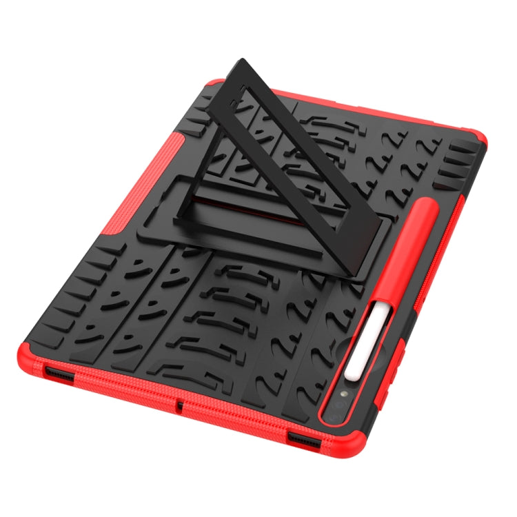Tire Texture Shockproof TPU + PC Protective Case with Holder, For Huawei MatePad T 8, For Samsung Galaxy Tab S7 Lite T730 / T735 & S7+ T970 / T976B, For LG Harmony 4, For OnePlus Nord