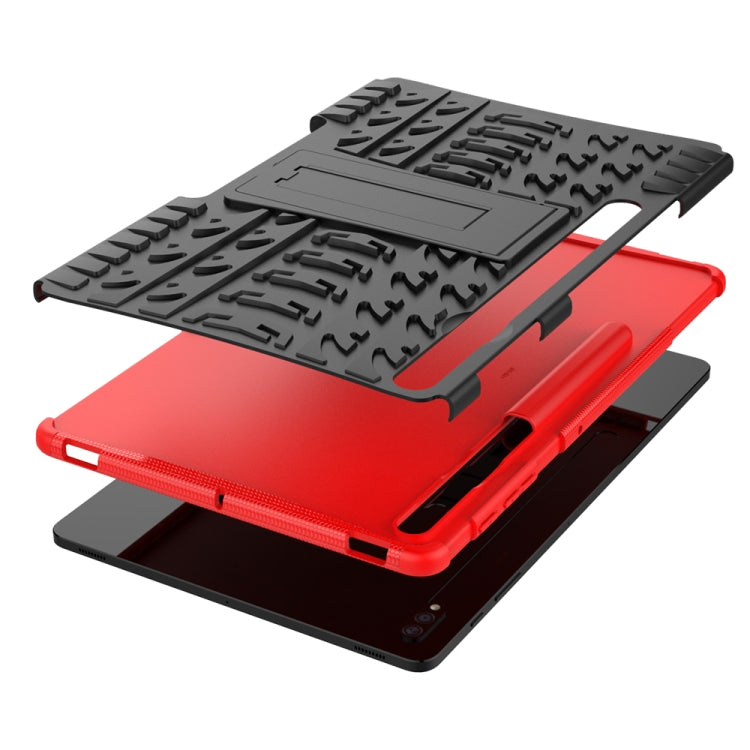 Tire Texture Shockproof TPU + PC Protective Case with Holder, For Huawei MatePad T 8, For Samsung Galaxy Tab S7 Lite T730 / T735 & S7+ T970 / T976B, For LG Harmony 4, For OnePlus Nord