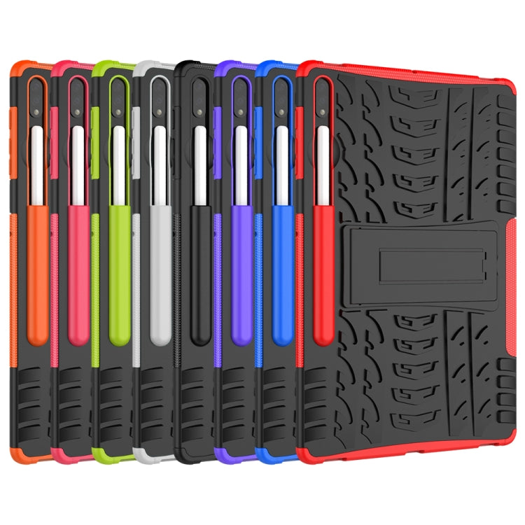 Tire Texture Shockproof TPU + PC Protective Case with Holder, For Huawei MatePad T 8, For Samsung Galaxy Tab S7 Lite T730 / T735 & S7+ T970 / T976B, For LG Harmony 4, For OnePlus Nord