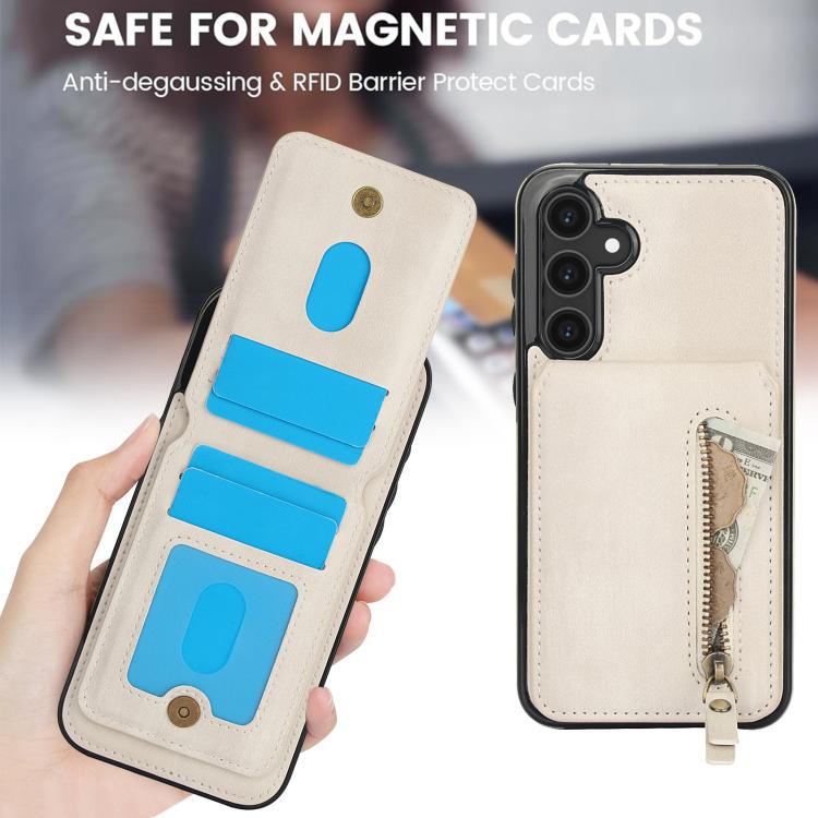 Zipper Wallet Split MagSafe Leather Back Phone Case, For Samsung Galaxy S25 5G, For Samsung Galaxy S25+ 5G, For Samsung Galaxy S25 Ultra 5G