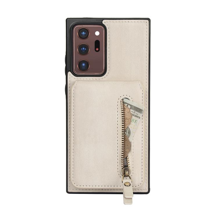 Zipper Wallet Split MagSafe Leather Back Phone Case, For Samsung Galaxy Note20 Ultra, For Samsung Galaxy Note20