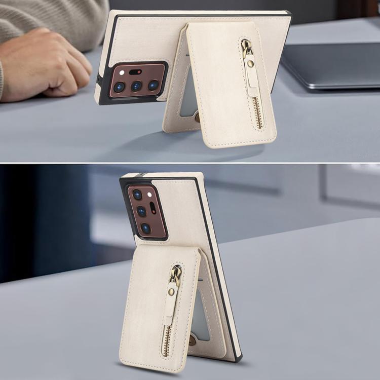 Zipper Wallet Split MagSafe Leather Back Phone Case, For Samsung Galaxy Note20 Ultra, For Samsung Galaxy Note20
