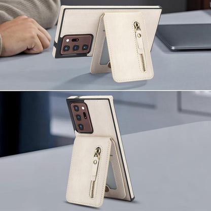 Zipper Wallet Split MagSafe Leather Back Phone Case, For Samsung Galaxy Note20 Ultra, For Samsung Galaxy Note20