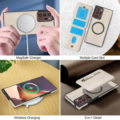 Zipper Wallet Split MagSafe Leather Back Phone Case, For Samsung Galaxy Note20 Ultra, For Samsung Galaxy Note20