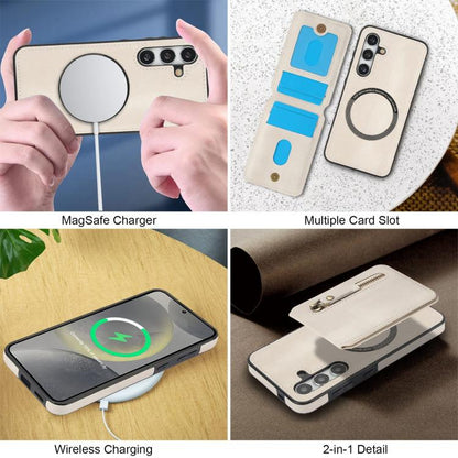 Zipper Wallet Split MagSafe Leather Back Phone Case, For Samsung Galaxy S24 5G, For Samsung Galaxy S23 FE 5G, For Samsung Galaxy S23 Ultra 5G