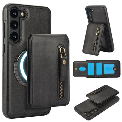 Zipper Wallet Split MagSafe Leather Back Phone Case, For Samsung Galaxy S23+ 5G, For Samsung Galaxy S23 5G, For Samsung Galaxy S22 Ultra 5G