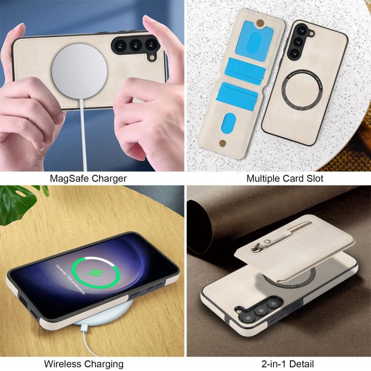 Zipper Wallet Split MagSafe Leather Back Phone Case, For Samsung Galaxy S23+ 5G, For Samsung Galaxy S23 5G, For Samsung Galaxy S22 Ultra 5G