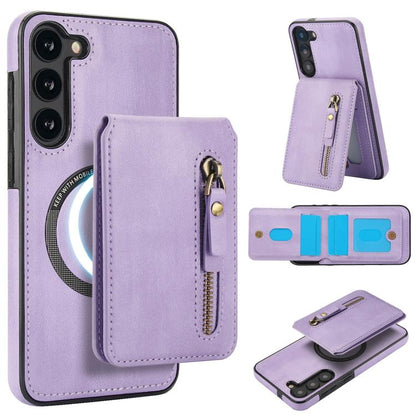 Zipper Wallet Split MagSafe Leather Back Phone Case, For Samsung Galaxy S23+ 5G, For Samsung Galaxy S23 5G, For Samsung Galaxy S22 Ultra 5G
