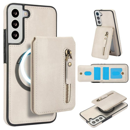 Zipper Wallet Split MagSafe Leather Back Phone Case, For Samsung Galaxy S22+ 5G, For Samsung Galaxy S22 5G, For Samsung Galaxy S21 FE 5G