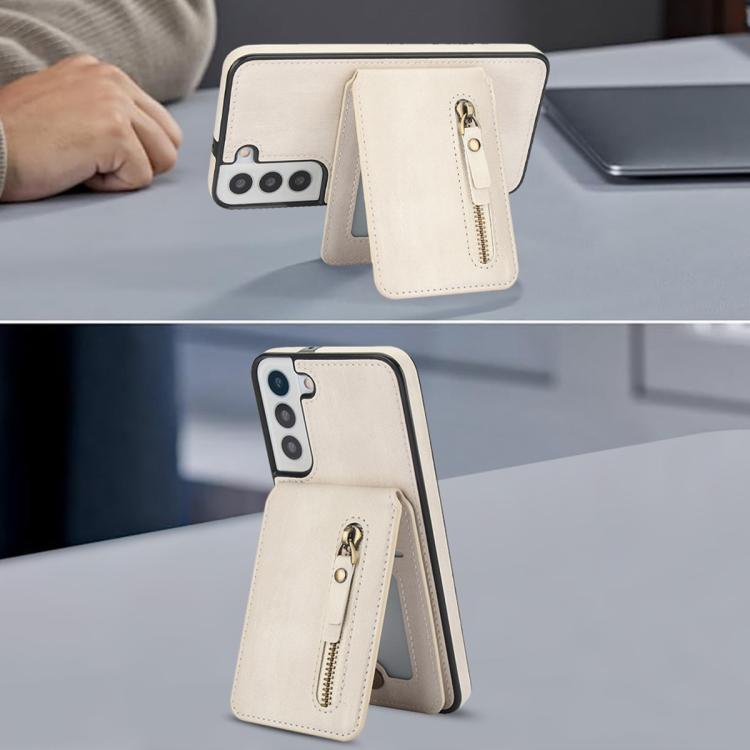 Zipper Wallet Split MagSafe Leather Back Phone Case, For Samsung Galaxy S22+ 5G, For Samsung Galaxy S22 5G, For Samsung Galaxy S21 FE 5G