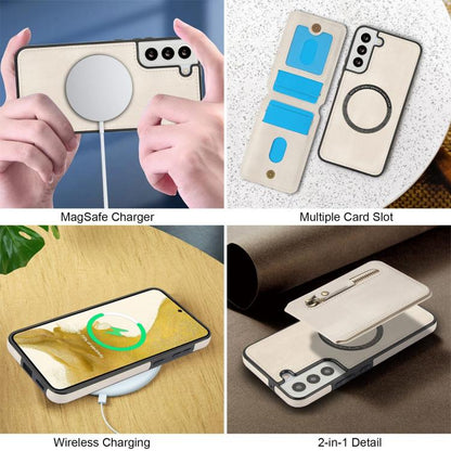 Zipper Wallet Split MagSafe Leather Back Phone Case, For Samsung Galaxy S22+ 5G, For Samsung Galaxy S22 5G, For Samsung Galaxy S21 FE 5G