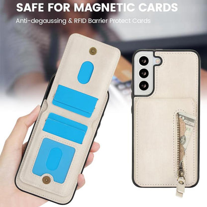 Zipper Wallet Split MagSafe Leather Back Phone Case, For Samsung Galaxy S22+ 5G, For Samsung Galaxy S22 5G, For Samsung Galaxy S21 FE 5G