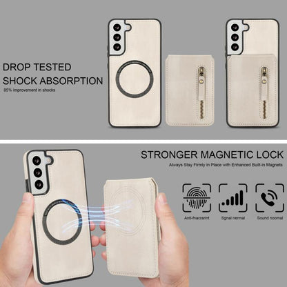 Zipper Wallet Split MagSafe Leather Back Phone Case, For Samsung Galaxy S22+ 5G, For Samsung Galaxy S22 5G, For Samsung Galaxy S21 FE 5G