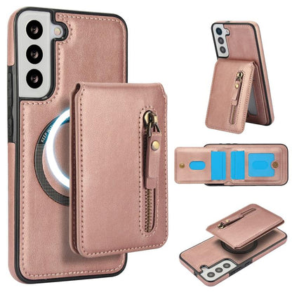 Zipper Wallet Split MagSafe Leather Back Phone Case, For Samsung Galaxy S22+ 5G, For Samsung Galaxy S22 5G, For Samsung Galaxy S21 FE 5G