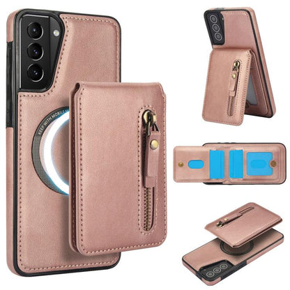 Zipper Wallet Split MagSafe Leather Back Phone Case, For Samsung Galaxy S21 5G, For Samsung Galaxy S21+ 5G, For Samsung Galaxy S21 Ultra 5G