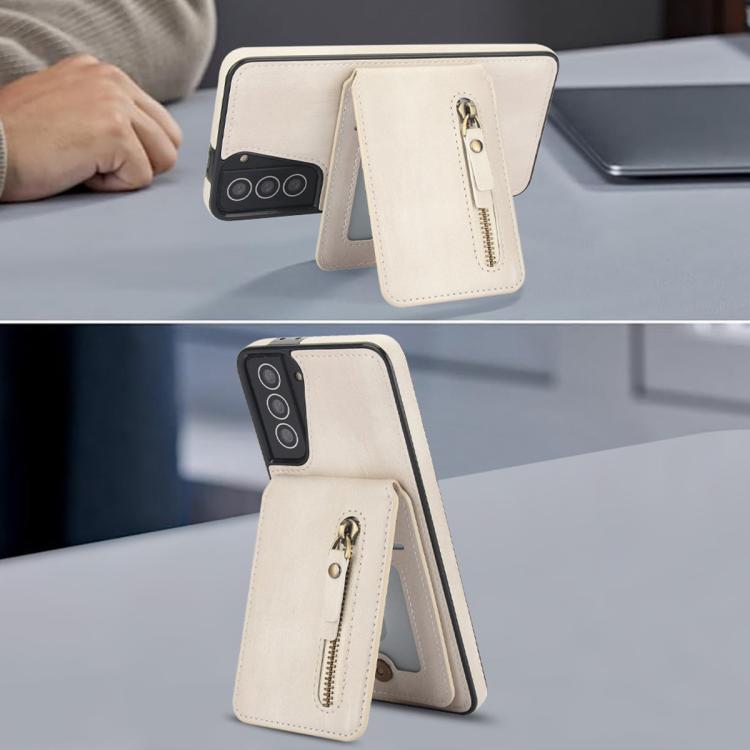 Zipper Wallet Split MagSafe Leather Back Phone Case, For Samsung Galaxy S21 5G, For Samsung Galaxy S21+ 5G, For Samsung Galaxy S21 Ultra 5G