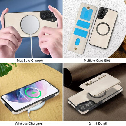 Zipper Wallet Split MagSafe Leather Back Phone Case, For Samsung Galaxy S21 5G, For Samsung Galaxy S21+ 5G, For Samsung Galaxy S21 Ultra 5G