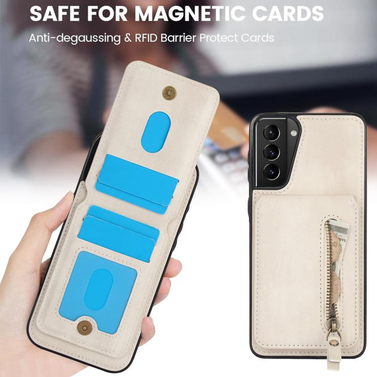 Zipper Wallet Split MagSafe Leather Back Phone Case, For Samsung Galaxy S21 5G, For Samsung Galaxy S21+ 5G, For Samsung Galaxy S21 Ultra 5G