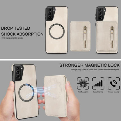 Zipper Wallet Split MagSafe Leather Back Phone Case, For Samsung Galaxy S21 5G, For Samsung Galaxy S21+ 5G, For Samsung Galaxy S21 Ultra 5G