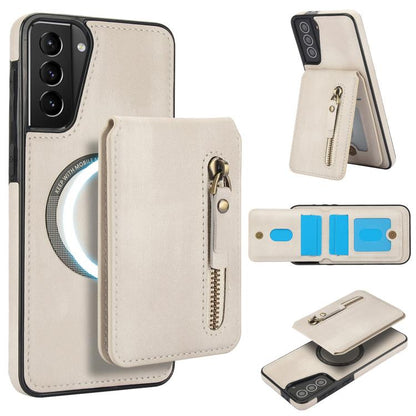 Zipper Wallet Split MagSafe Leather Back Phone Case, For Samsung Galaxy S21 5G, For Samsung Galaxy S21+ 5G, For Samsung Galaxy S21 Ultra 5G
