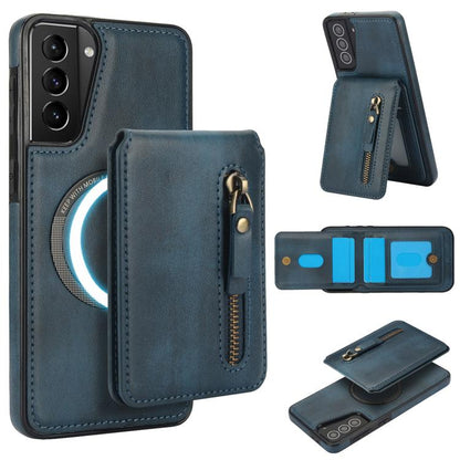 Zipper Wallet Split MagSafe Leather Back Phone Case, For Samsung Galaxy S21 5G, For Samsung Galaxy S21+ 5G, For Samsung Galaxy S21 Ultra 5G