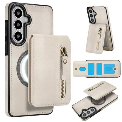 Zipper Wallet Split MagSafe Leather Back Phone Case, For Samsung Galaxy S26+ 5G, For Samsung Galaxy S26 Ultra 5G, For Samsung Galaxy S26 5G