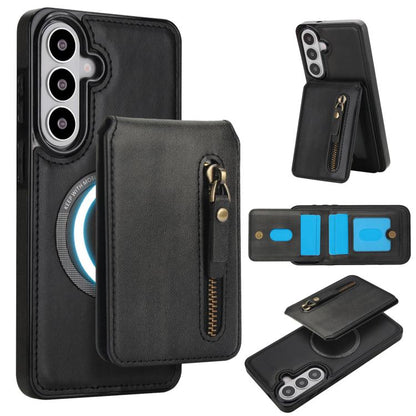 Zipper Wallet Split MagSafe Leather Back Phone Case, For Samsung Galaxy S26+ 5G, For Samsung Galaxy S26 Ultra 5G, For Samsung Galaxy S26 5G