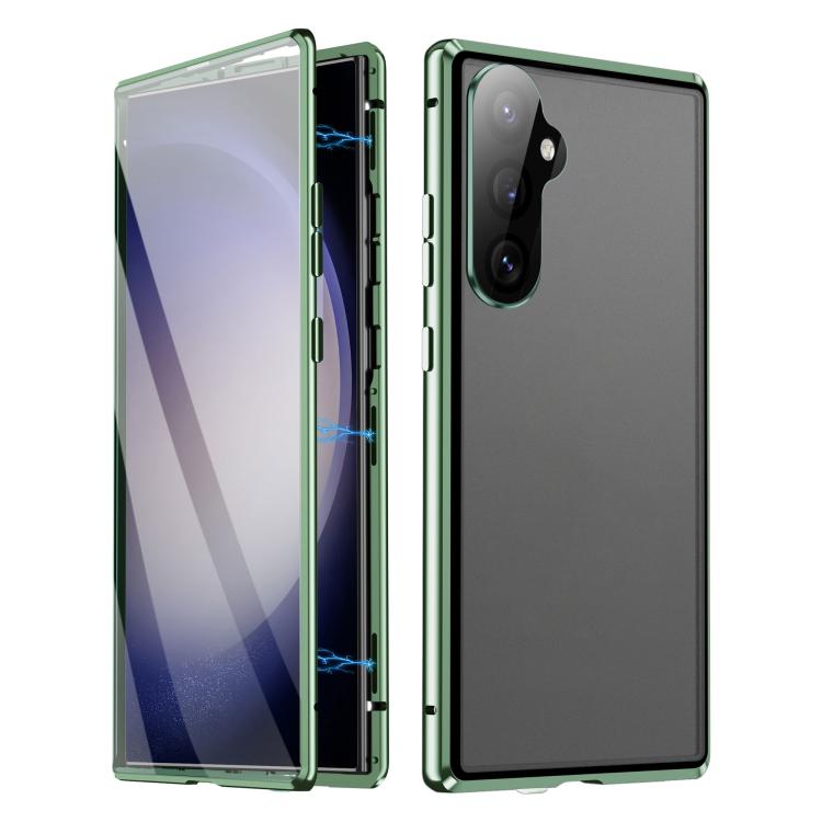 HD Full Cover Magnetic Metal Tempered Glass Phone Case, For Samsung Galaxy S26+ 5G, For Samsung Galaxy S26 5G, For Samsung Galaxy S25 5G, For Samsung Galaxy S25+ 5G