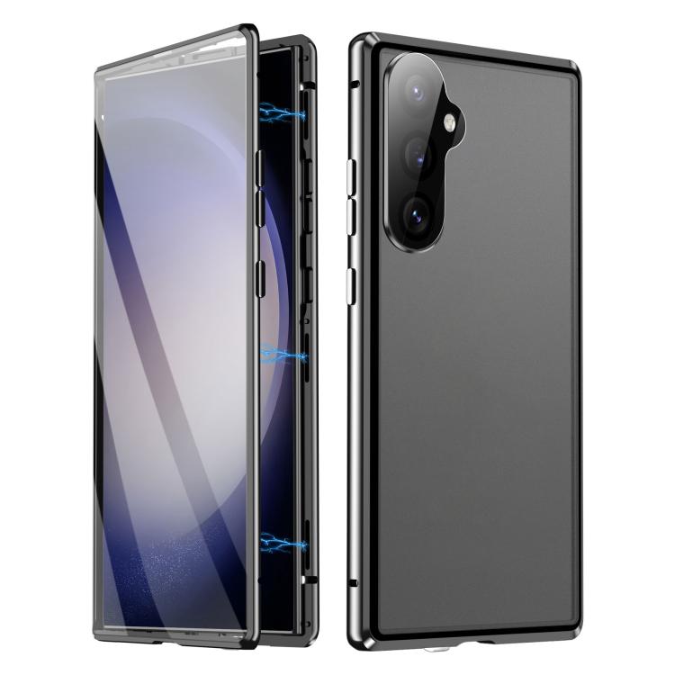 HD Full Cover Magnetic Metal Tempered Glass Phone Case, For Samsung Galaxy S26+ 5G, For Samsung Galaxy S26 5G, For Samsung Galaxy S25 5G, For Samsung Galaxy S25+ 5G