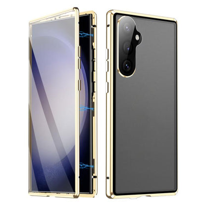 HD Full Cover Magnetic Metal Tempered Glass Phone Case, For Samsung Galaxy S26+ 5G, For Samsung Galaxy S26 5G, For Samsung Galaxy S25 5G, For Samsung Galaxy S25+ 5G