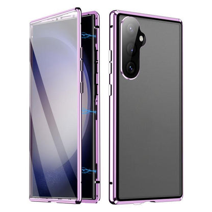 HD Full Cover Magnetic Metal Tempered Glass Phone Case, For Samsung Galaxy S26+ 5G, For Samsung Galaxy S26 5G, For Samsung Galaxy S25 5G, For Samsung Galaxy S25+ 5G