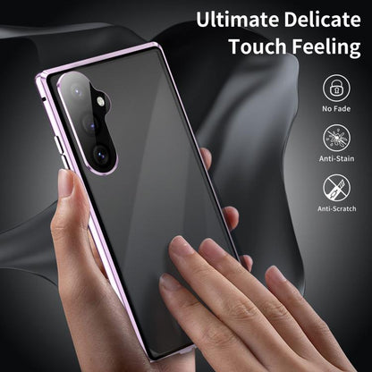 HD Full Cover Magnetic Metal Tempered Glass Phone Case, For Samsung Galaxy S24 FE 5G