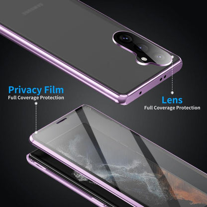 HD Full Cover Magnetic Metal Tempered Glass Phone Case, For Samsung Galaxy S26+ 5G, For Samsung Galaxy S26 5G, For Samsung Galaxy S25 5G, For Samsung Galaxy S25+ 5G
